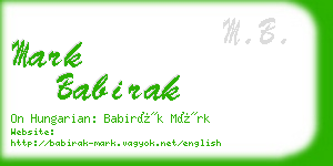 mark babirak business card